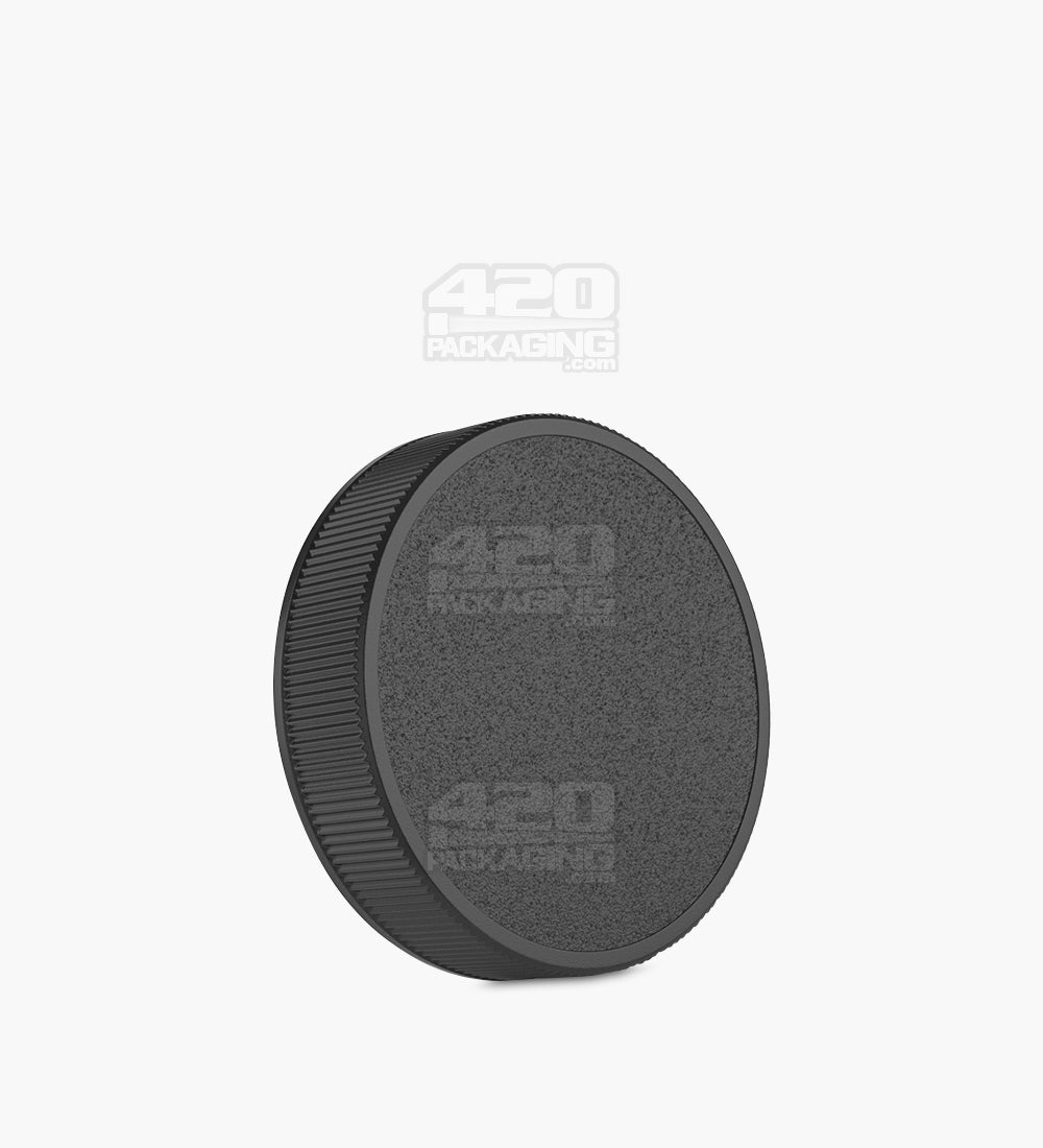 63mm Ribbed Plastic Caps w/ Foam Liner - Semi Gloss Black - 36/Box