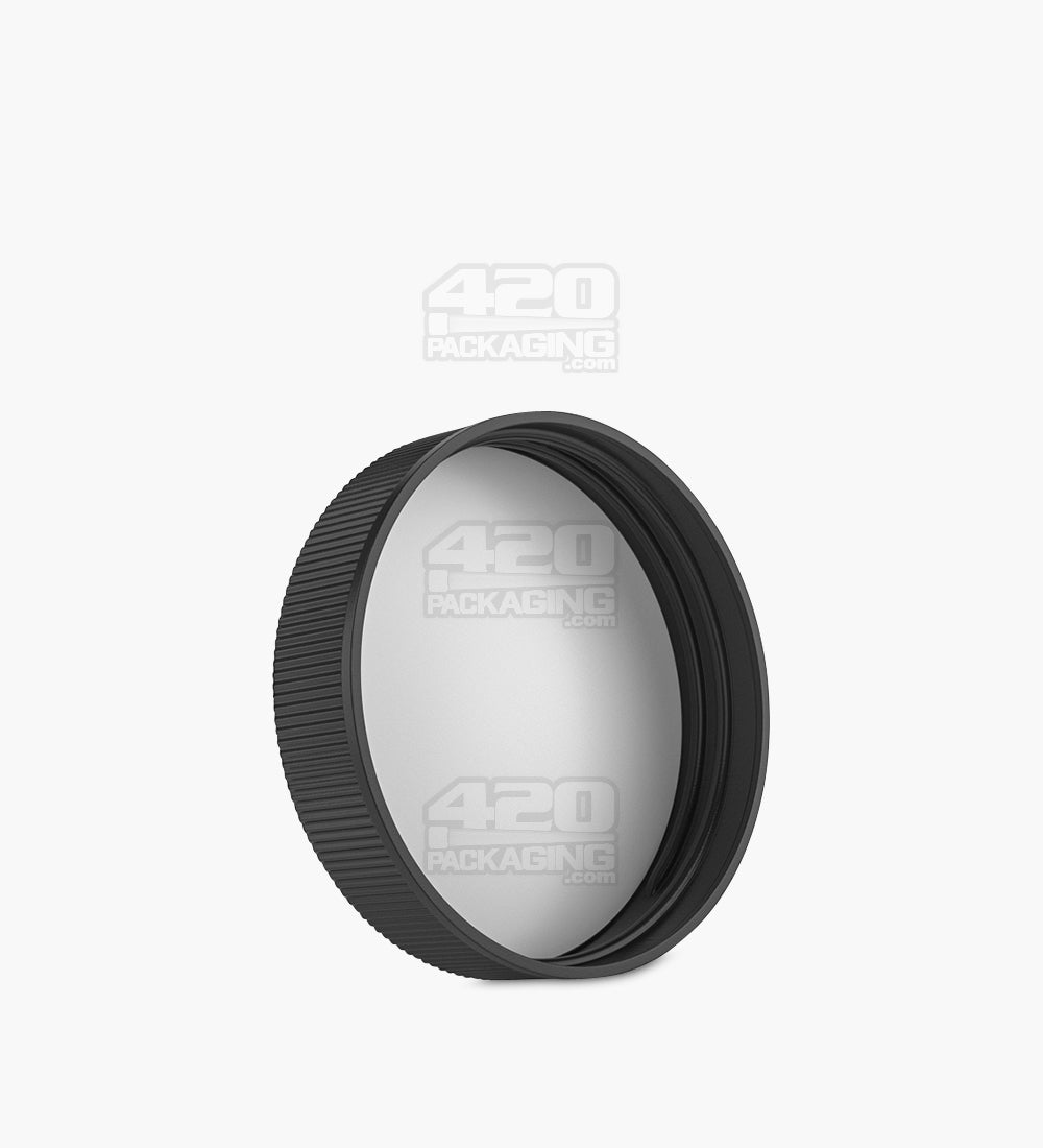 Ribbed Screw Top Plastic Caps w/ Foam Liner | 63mm - Matte Black - 36 Count
