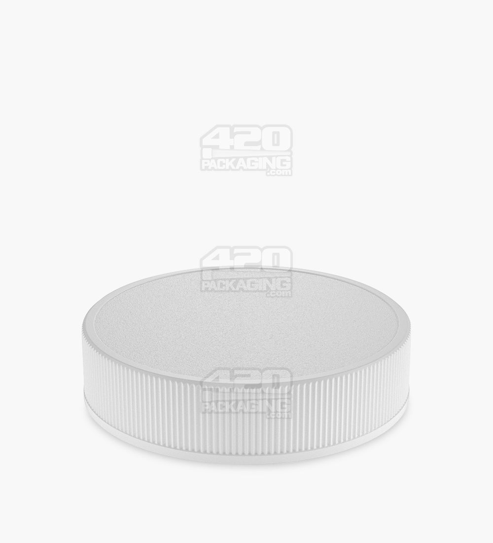 80mm Ribbed Plastic Screw Top Caps With Foam Liner - Semi Gloss White - 24/Box