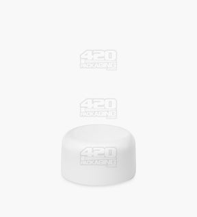 28mm Flat Push and Turn Smooth Child Resistant Plastic Caps w/ Foam Liner - Matte White - 504/Box