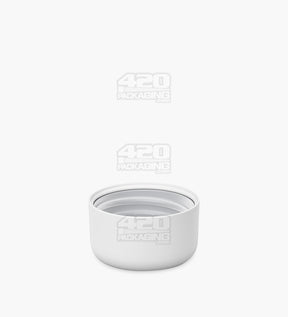 28mm Flat Push and Turn Smooth Child Resistant Plastic Caps w/ Foam Liner - Matte White - 504/Box