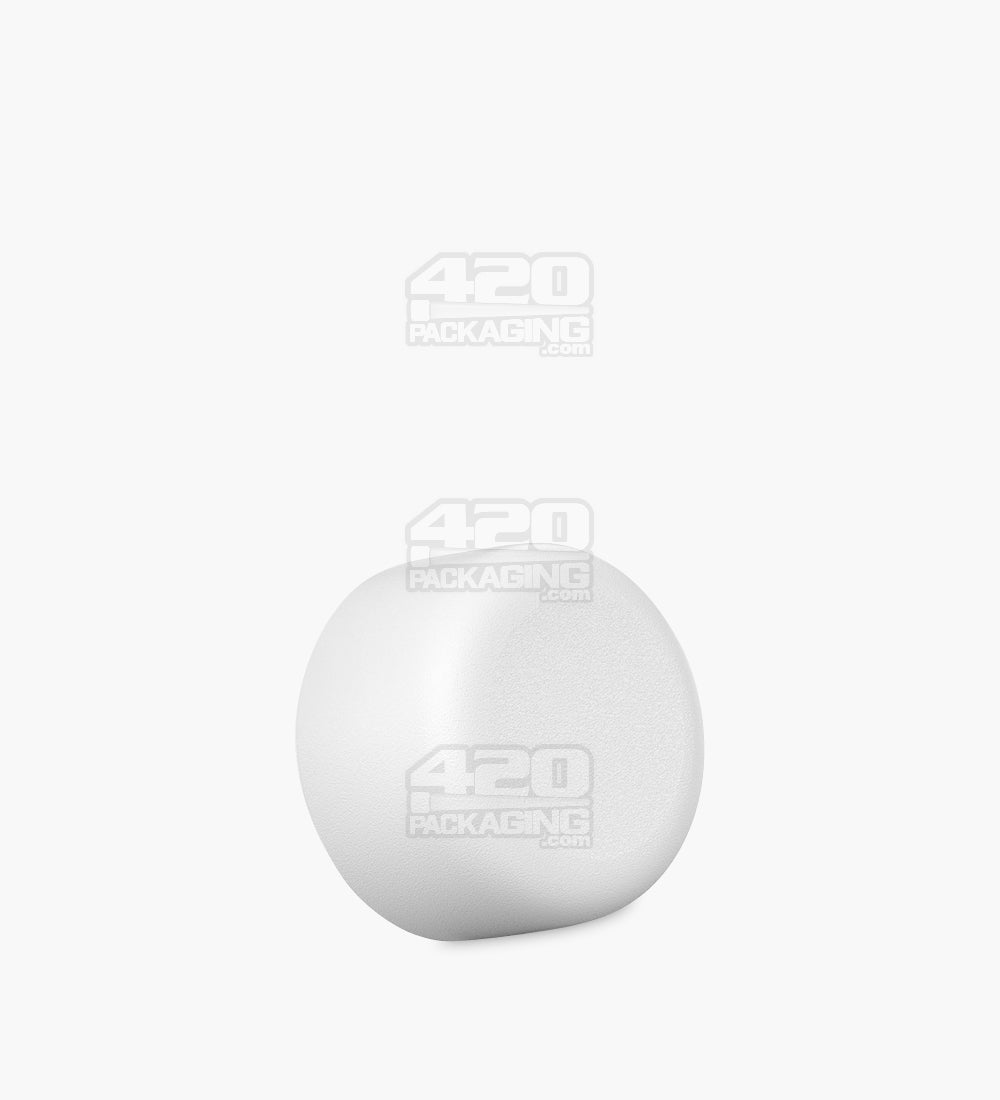28mm Flat Push and Turn Smooth Child Resistant Plastic Caps w/ Foam Liner - Matte White - 504/Box