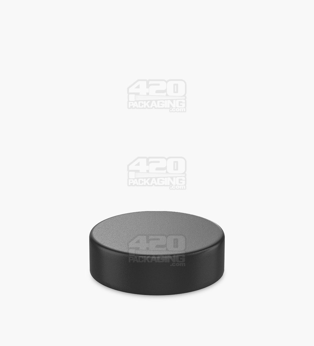 50mm Smooth Push and Turn Child Resistant Plastic Caps With Foam Liner - Matte Black - 100/Box