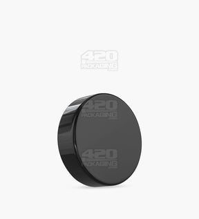 50mm Smooth Push and Turn Flat Child Resistant Plastic Caps With Foam Liner - Glossy Black - 100/Box