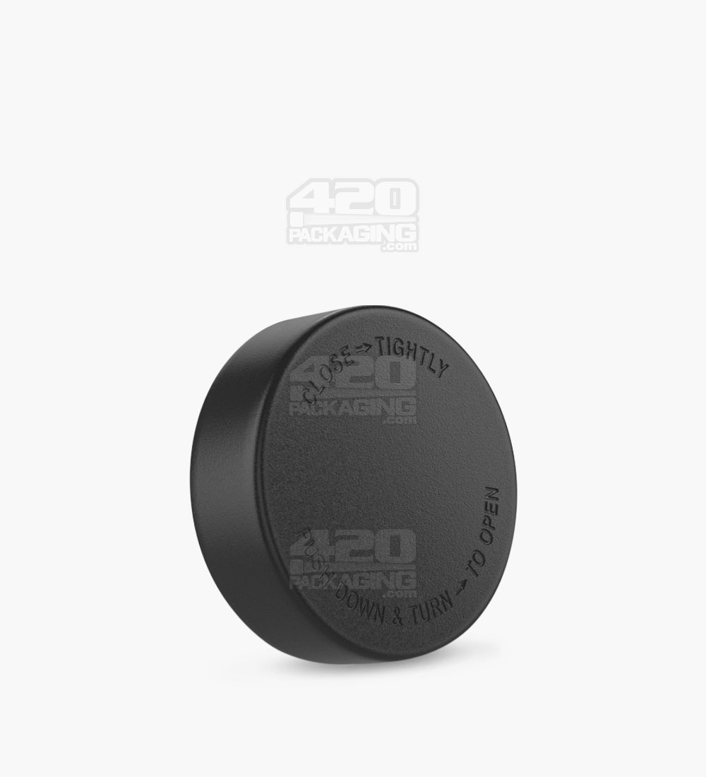 50mm Smooth Push and Turn Child Resistant Plastic Caps With Foam Liner - Black - 100/Box - 1
