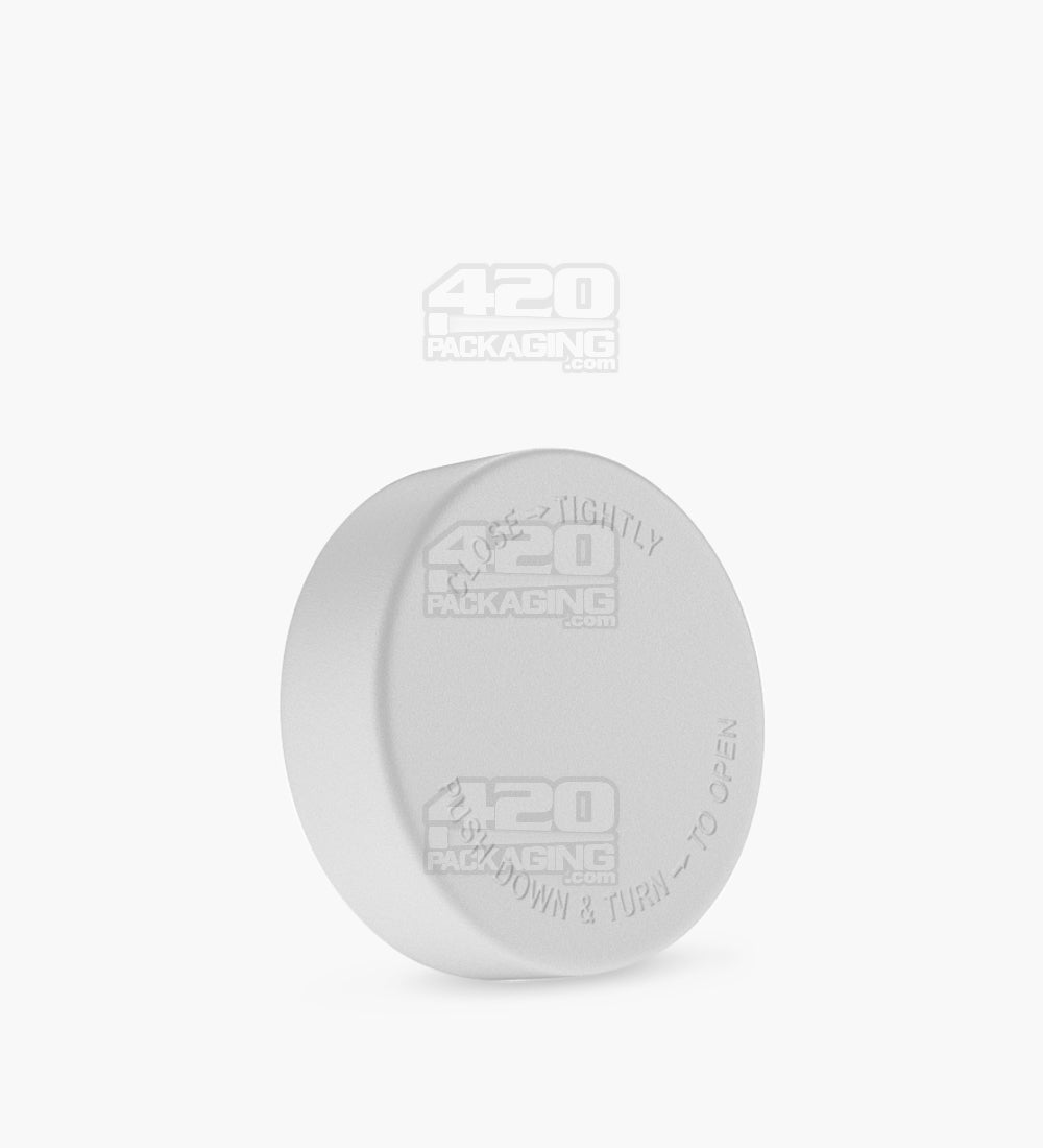 50mm Smooth Push and Turn Child Resistant Plastic Caps With Foam Liner - White - 100/Box - 1