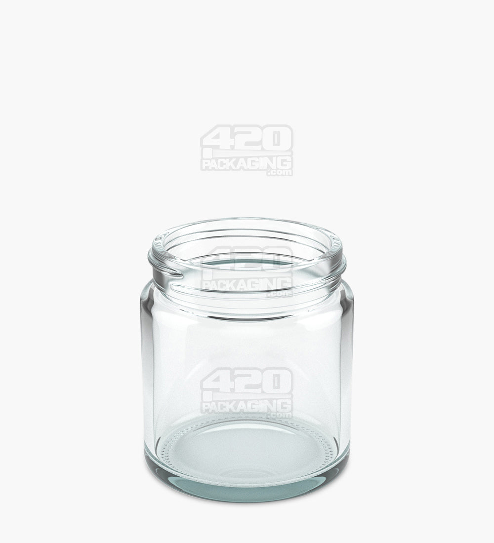 Straight Sided Clear Glass Jar 4 oz w/ Std Black Lid