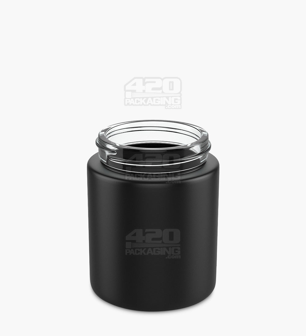 4oz Straight Sided Matte Black Glass Jars 100/Box