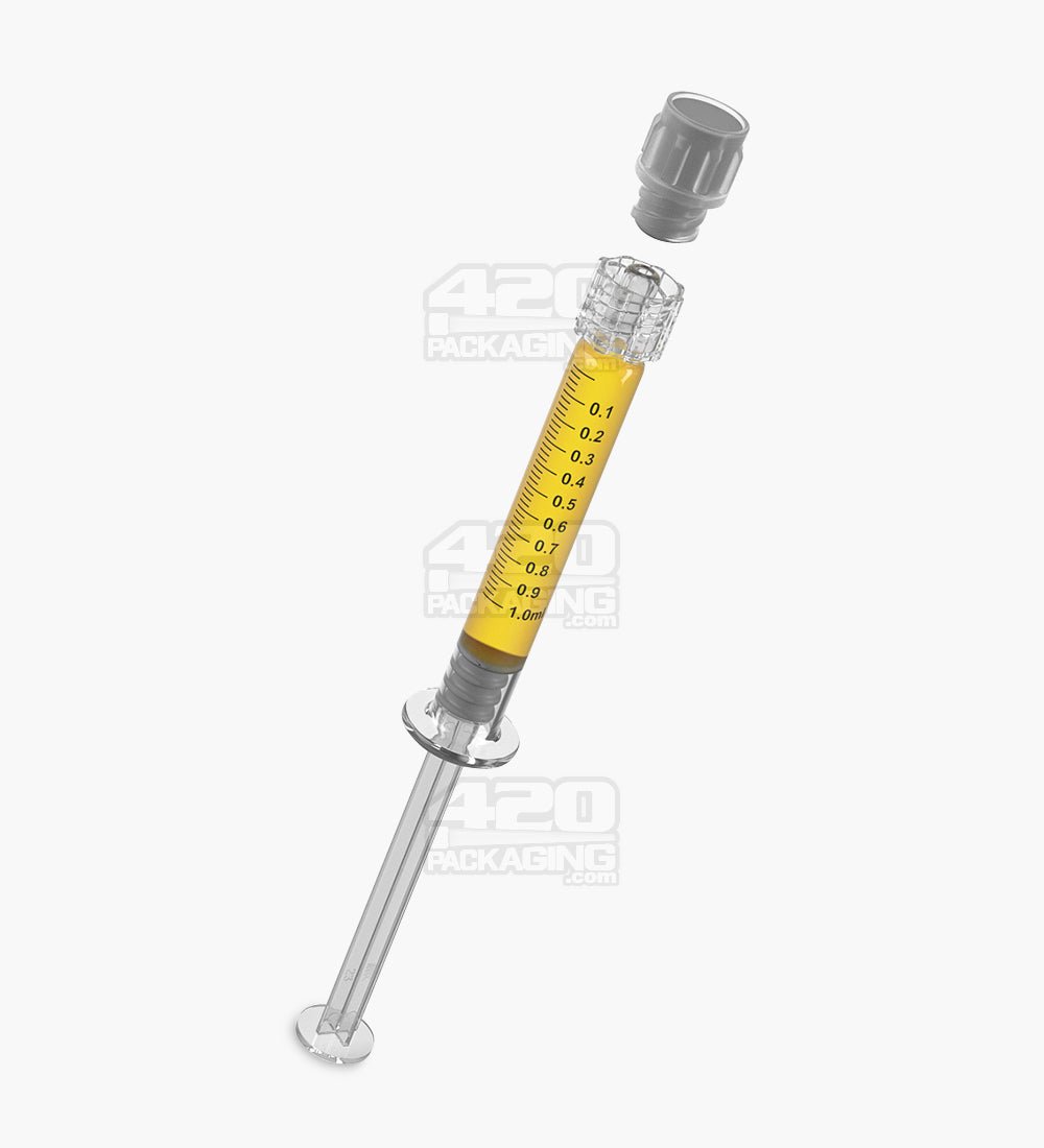 Luer Lock 1ml Long Glass Dab Applicator Syringes 100/Box - 6