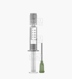 Luer Lock 1ml Glass Dab Applicator Syringes w/ Needle Tip 100/Box - 1