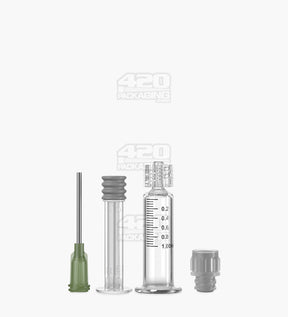 Luer Lock 1ml Glass Dab Applicator Syringes w/ Needle Tip 100/Box - 3