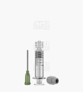 Luer Lock 1ml Glass Dab Applicator Syringes w/ Needle Tip 100/Box - 10