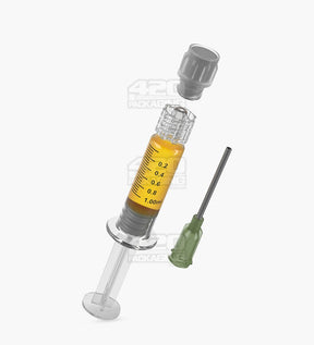Luer Lock 1ml Glass Dab Applicator Syringes w/ Needle Tip 100/Box - 6