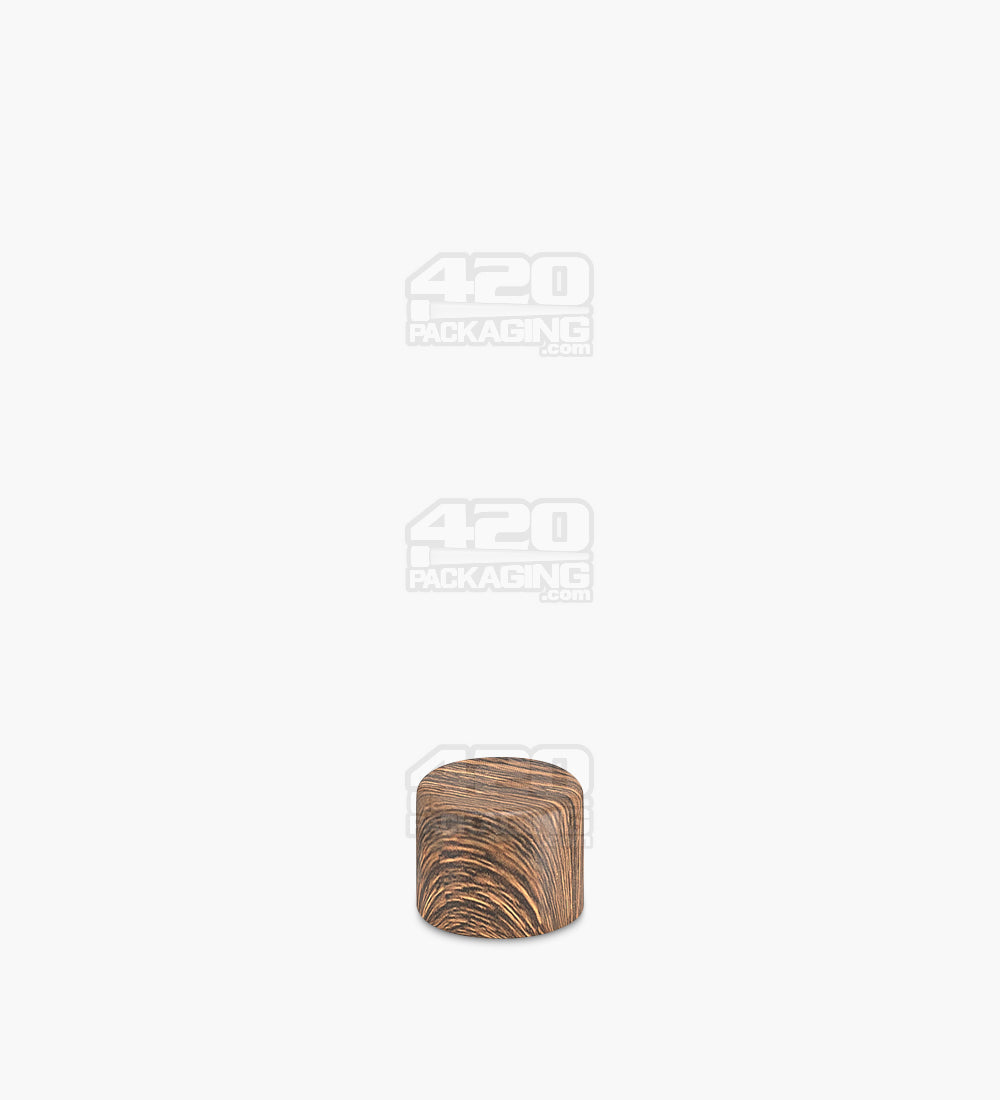 18mm Smooth Push and Turn Flat Plastic CR Caps For Glass Tubes - Teak - 400/Box - 3