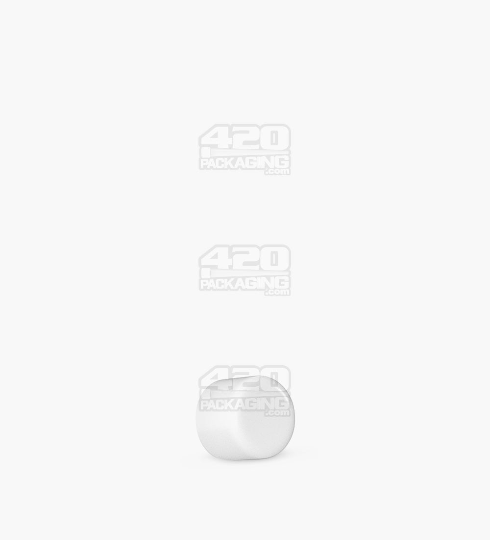 18mm Smooth Push and Turn Flat Plastic CR Caps For Glass Tubes - Matte White - 400/Box - 1