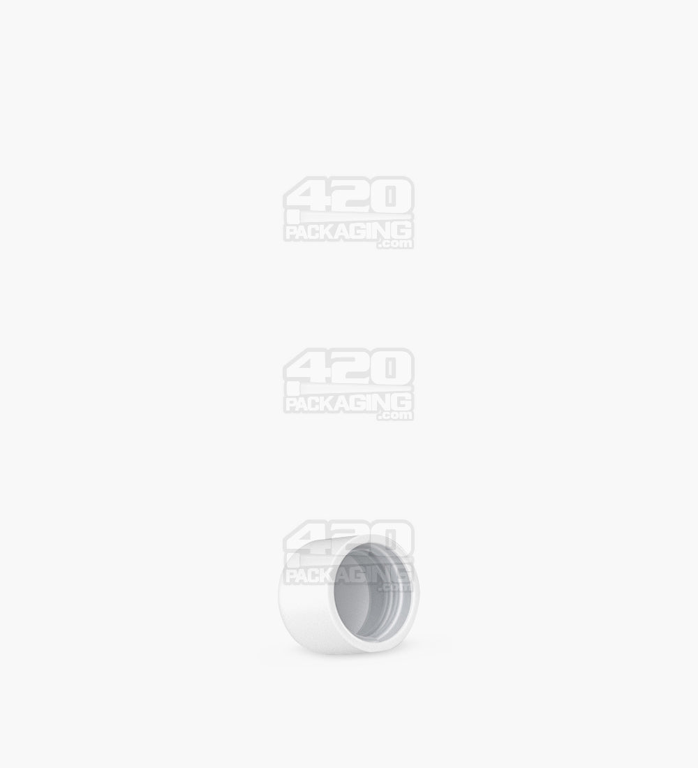 18mm Smooth Push and Turn Flat Plastic CR Caps For Glass Tubes - Matte White - 400/Box - 2