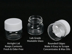 2 Dram Glass Concentrate Jars With Black Lid 144/Box - 4