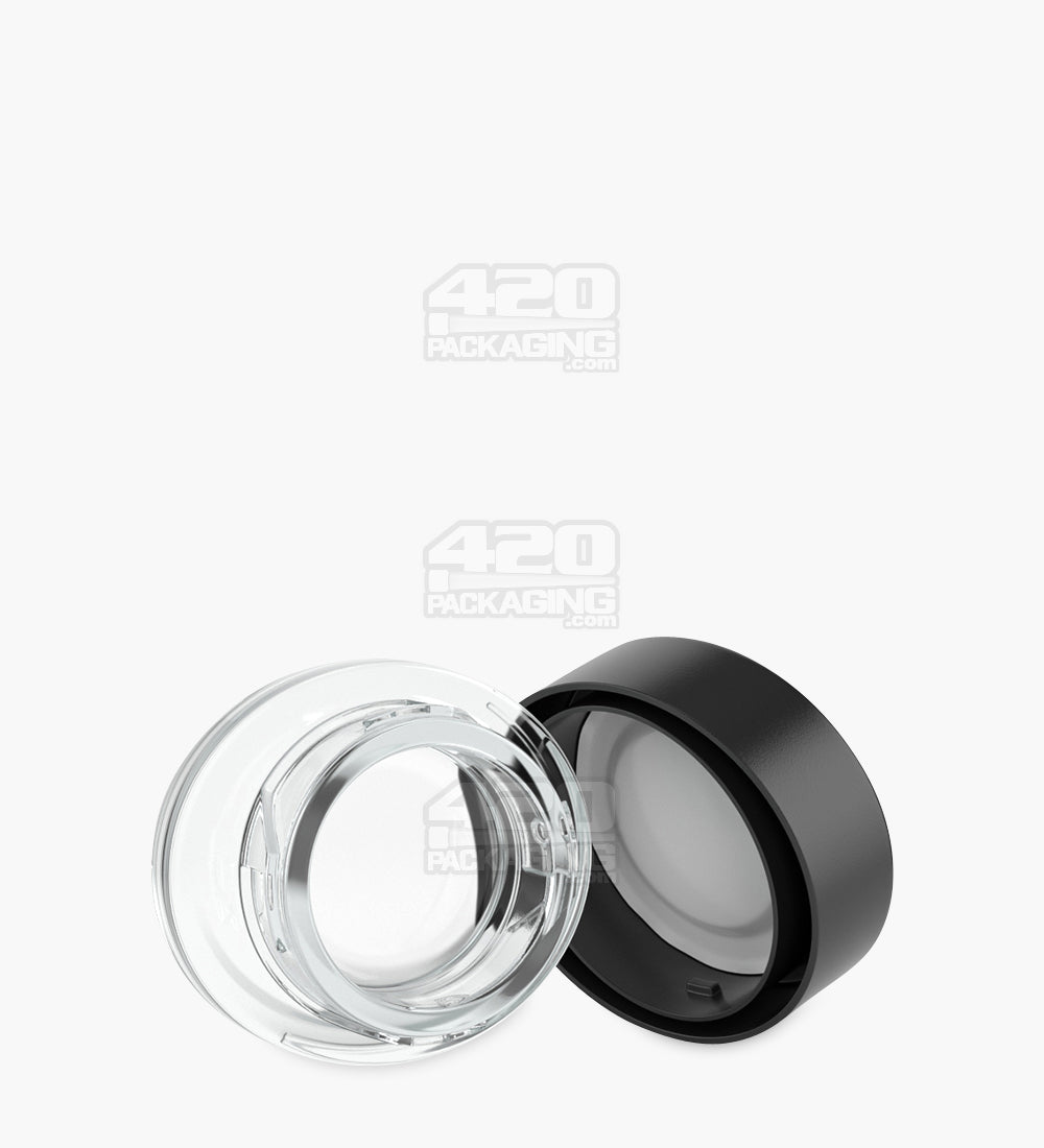 45mm Clear 7ml Glass Concentrate Jar With Black Cap 240/Box - 1