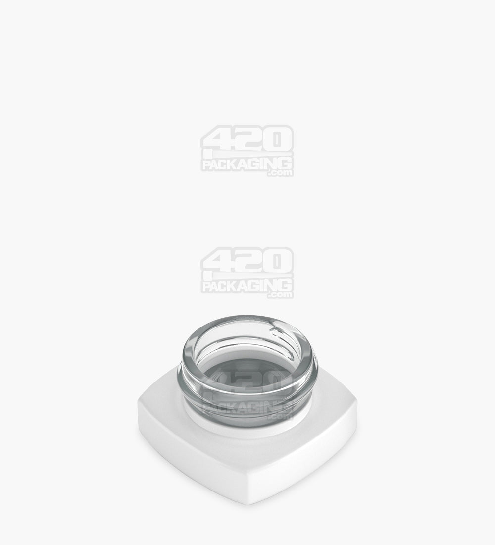 32mm Matte White 5ml Glass Pillow Concentrate Jar w/ White Interior 250/Box