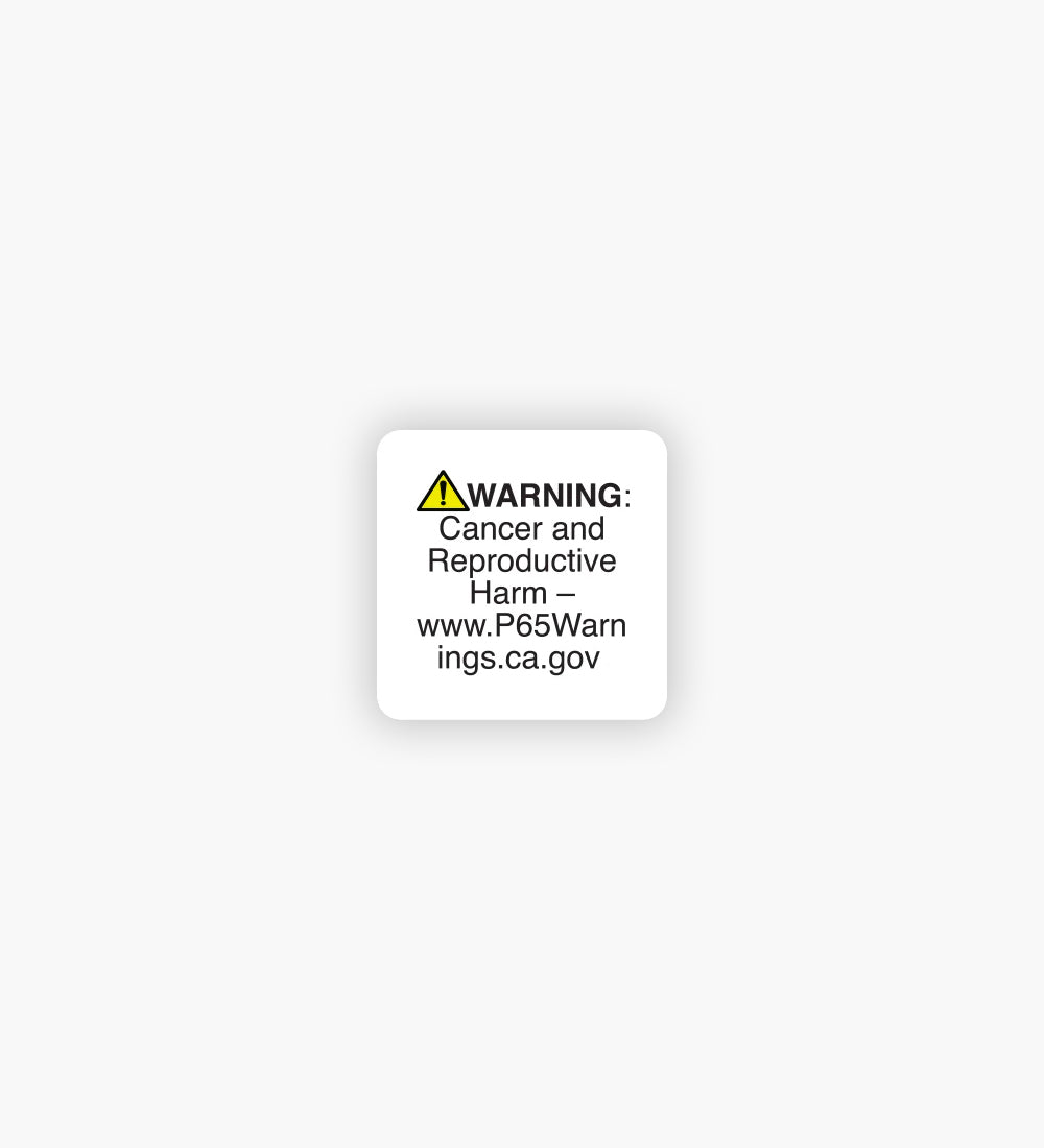 California Prop 65 Warning Compliance Label | .75in x .75in - Short Form - 1000 Count