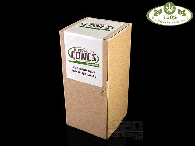 70mm Single Size Organic Hemp Cones®- 26mm Filter (0.4 Grams) 1000/Box - 1