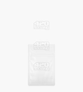 Matte-White 3" x 4.5" Mylar Tamper Evident Vista Bags (1 gram) 1000/Box