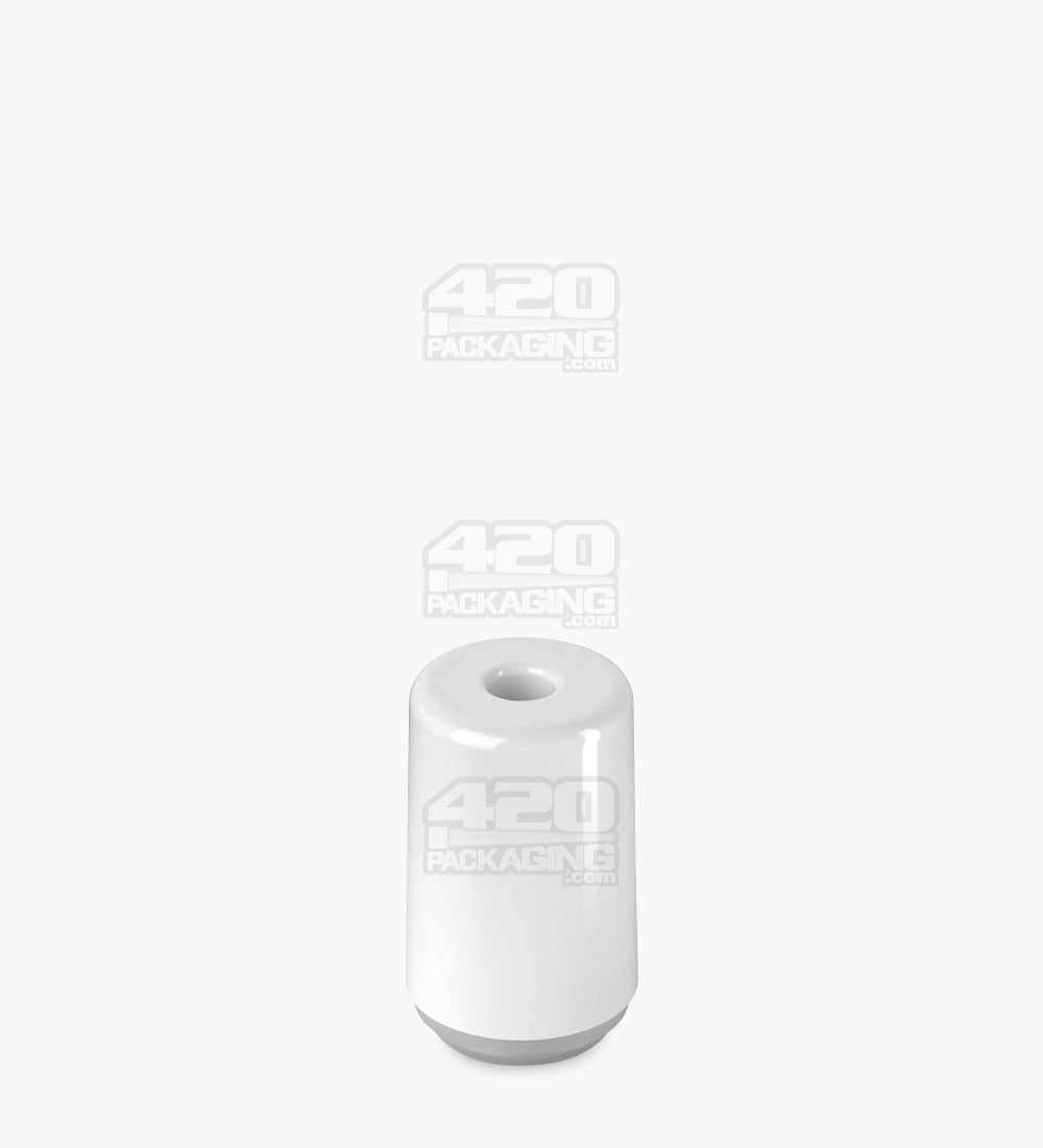 RAE White Ceramic Round Vape Mouthpiece for Screw On Ceramic Cartridges 400/Box
