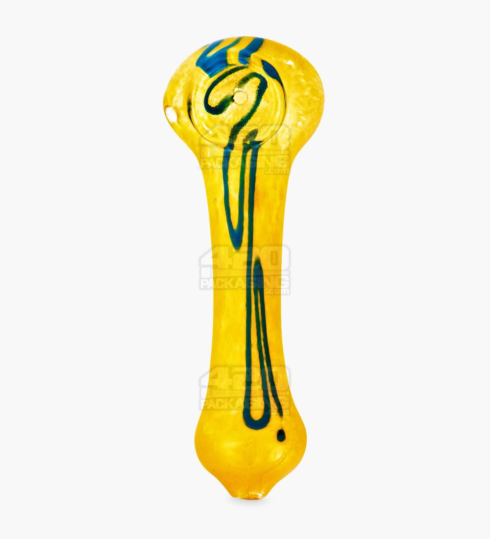 Frit Spoon Hand Pipe | 4in Long - Glass - Assorted - 2