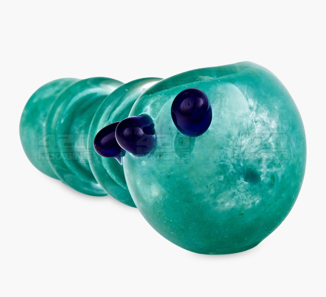 Frit Ringed Spoon Hand Pipe w/ Triple Knockers | 4.5in Long - Glass - Assorted - 4