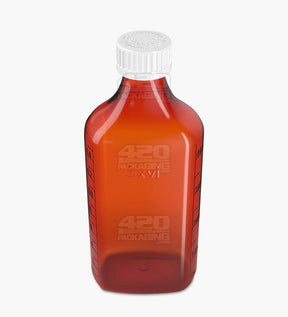 179mm Push & Turn Amber Child Resistant Plastic Syrup Bottles 40/Box - 4