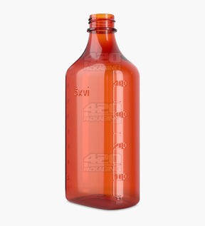 179mm Push & Turn Amber Child Resistant Plastic Syrup Bottles 40/Box - 6