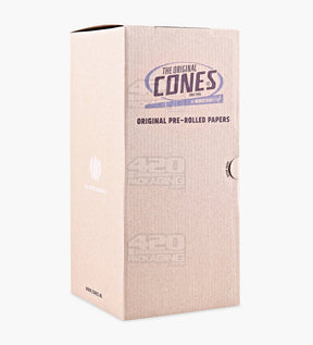 The Original Cones 84mm 1 1/4 Size Bleached White Paper Pre Rolled Cones w/ Filter Tip 900/Box - 4