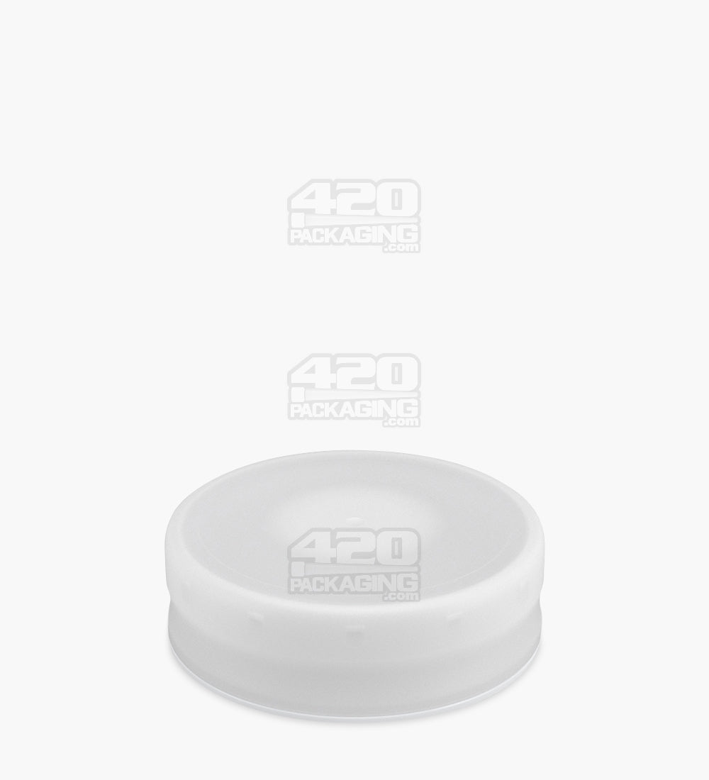 29mm White Child Resistant Clear Edible & Flower Plastic Popcan Container w/ Frosted Lid Cover 100/Box