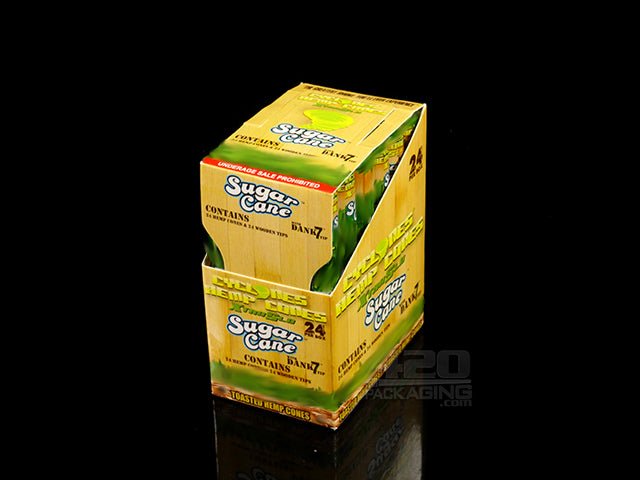 Cyclones Sugar Cane Flavored Hemp Cones With Wooden Tips 24/Box - 2