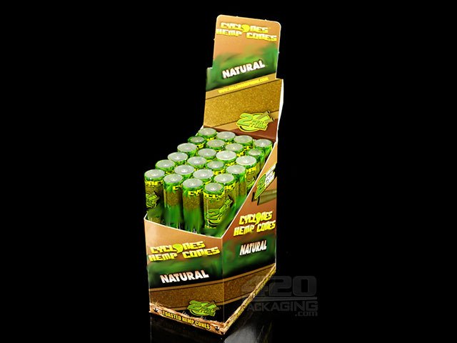 Cyclones Natural Flavored Hemp Pre Rolled Cones 24/Box - 1