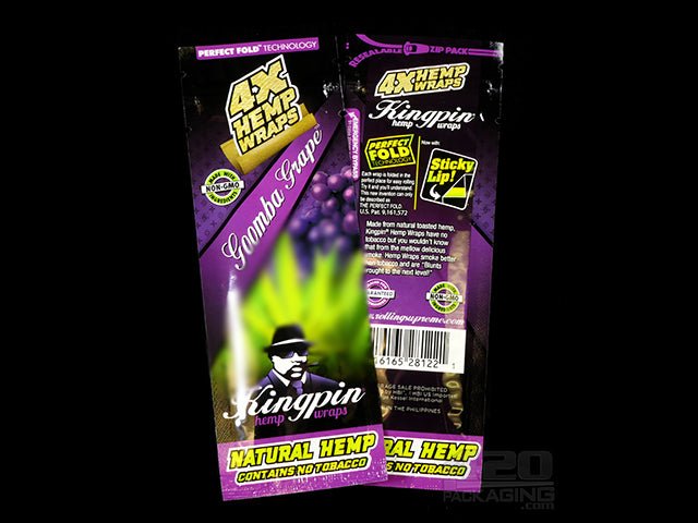Kingpin Grape Flavor Hemp Wraps 25/Box - 3