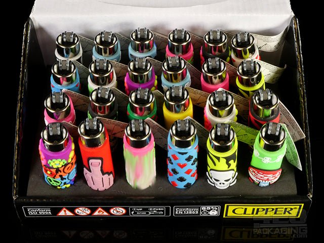 Mix Go Design Clipper Lighter With Silicone POP Cover 30/Box - 3