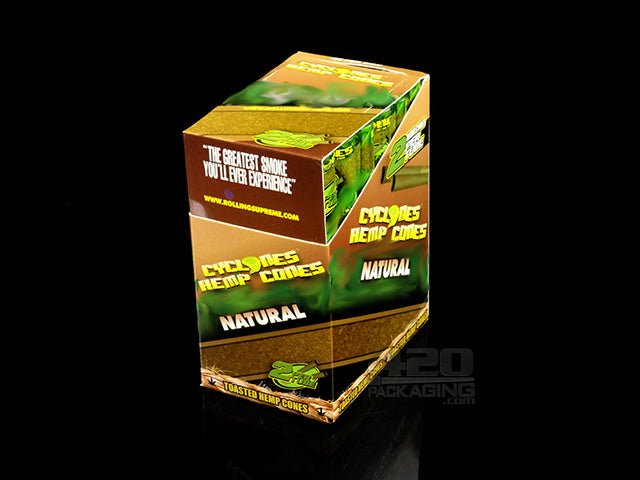 Cyclones Natural Flavored Hemp Pre Rolled Cones 24/Box - 2