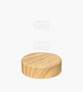 53mm Smooth Flat Push & Turn Child Resistant Plastic Caps With Foam Liner - Maple Wood - 100/Box - 3