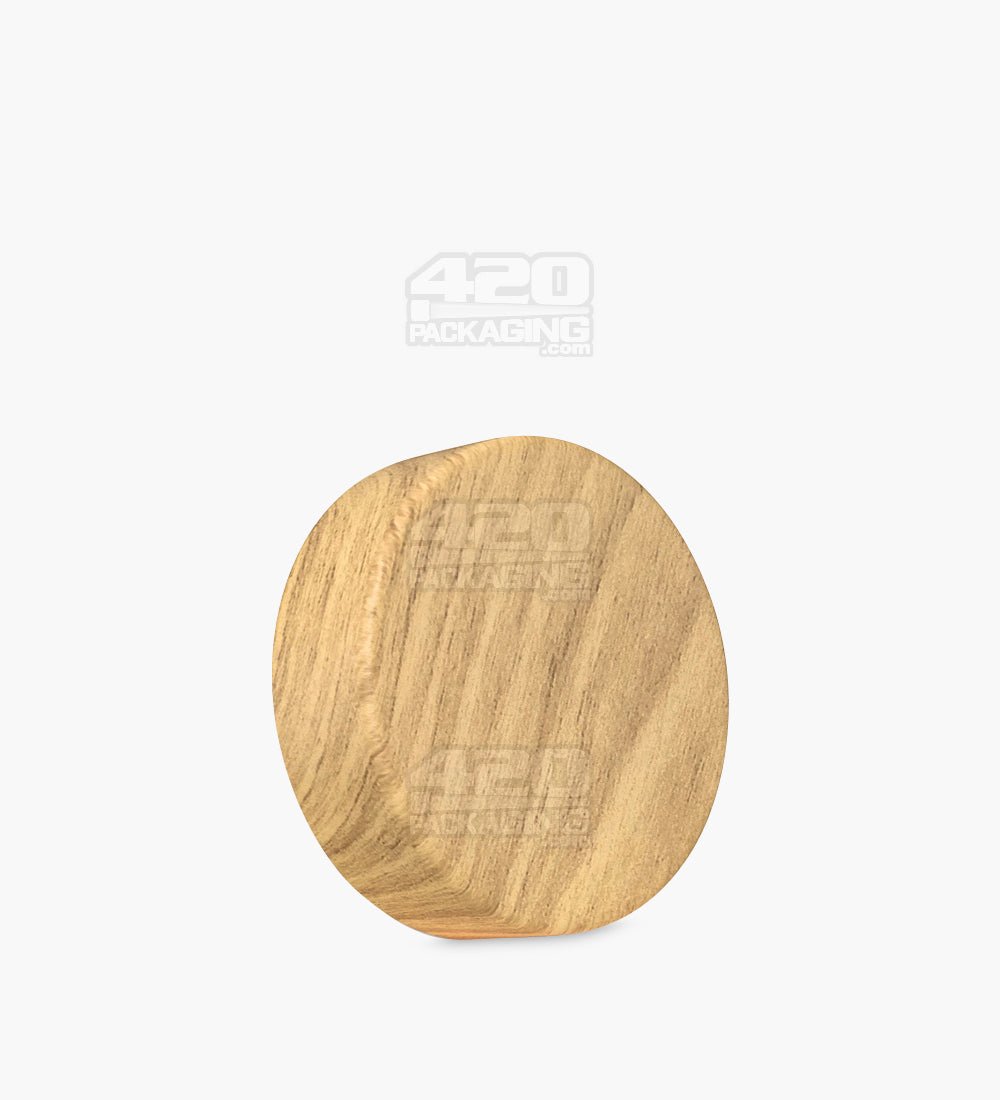 53mm Smooth Flat Push & Turn Child Resistant Plastic Caps With Foam Liner - Maple Wood - 100/Box - 1
