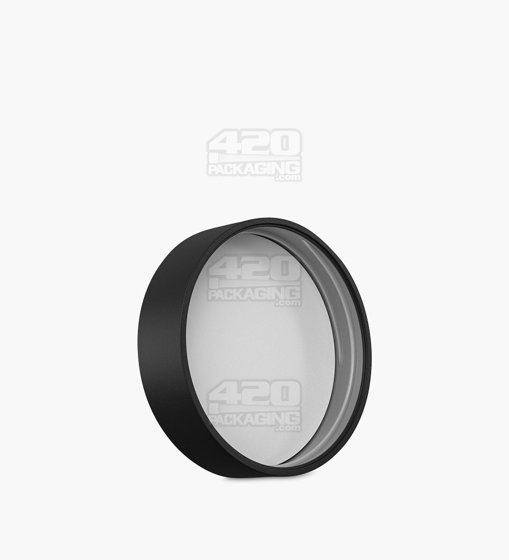 Child Resistant | Smooth Push Down & Turn Plastic Caps w/ Foam Liner  | 53mm - Matte Black - 100 Count