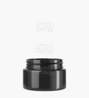 Straight Sided 2oz Plastic Black Glass Jars 200/Box