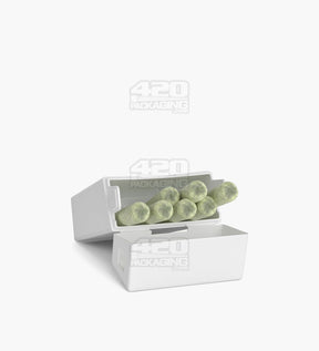 Child Resistant & Sustainable Biodegradable Pinch 'N Flip Edible & Pre-Roll White Plastic Joint Case 130/Box - 6