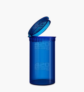 69mm Blue Child Resistant Transparent Pop Top Bottles 225/Box - 1