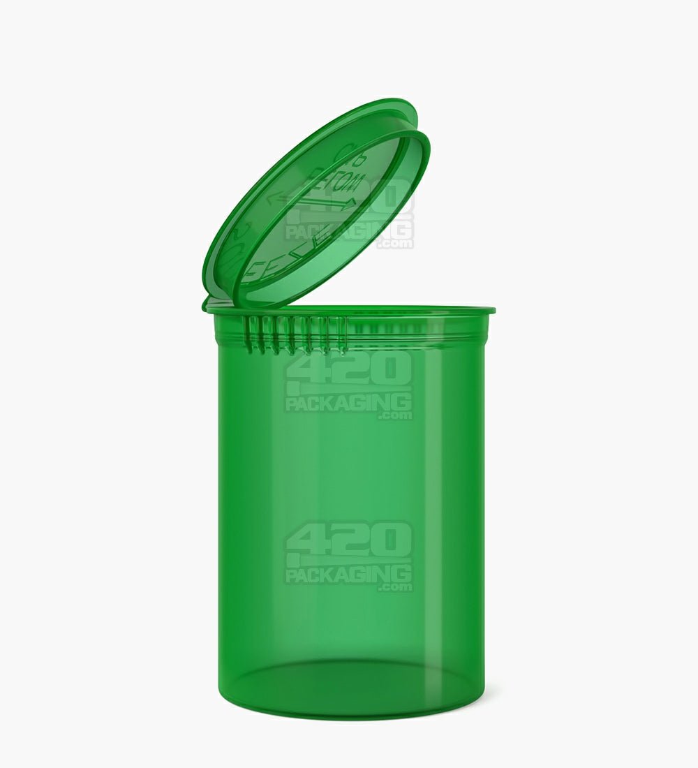 30 Dram Green Child Resistant Transparent Pop Top Bottles 150/Box - 1