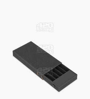 145mm Slim Recyclable Black Cardboard Child Resistant Joint Case Containers With Press Button 100/Box