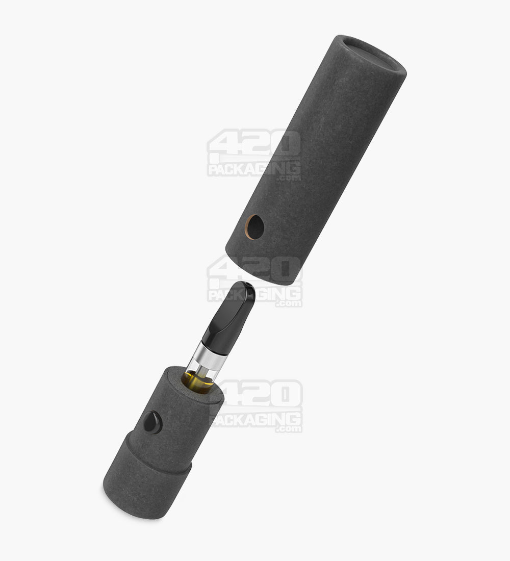 Child Resistant and 100% Recyclable Black 95mm Cardboard Vape Cartridge Tube W/ Press Button 100/Box