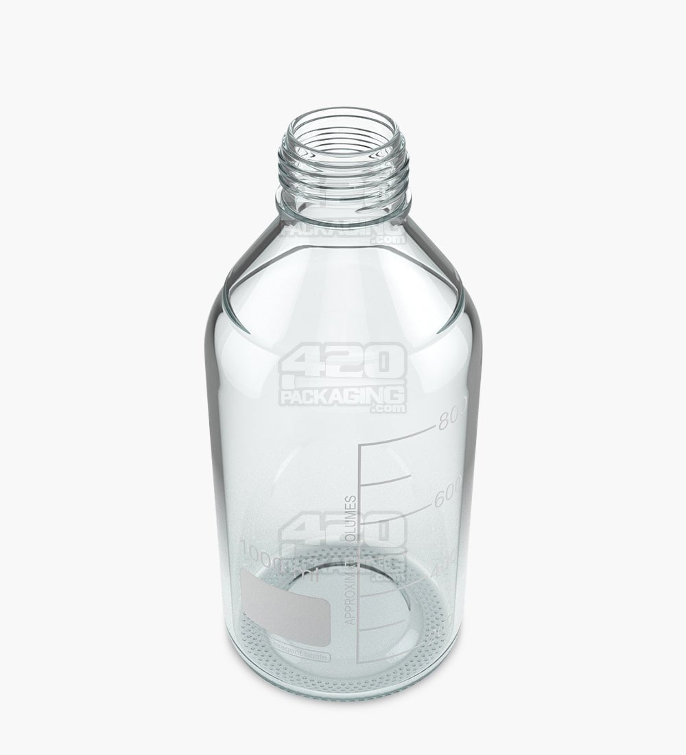 45mm Glass Reagent Lab Bottle w/ Blue Screw Top Cap - 1000ml - 24/Box - 6