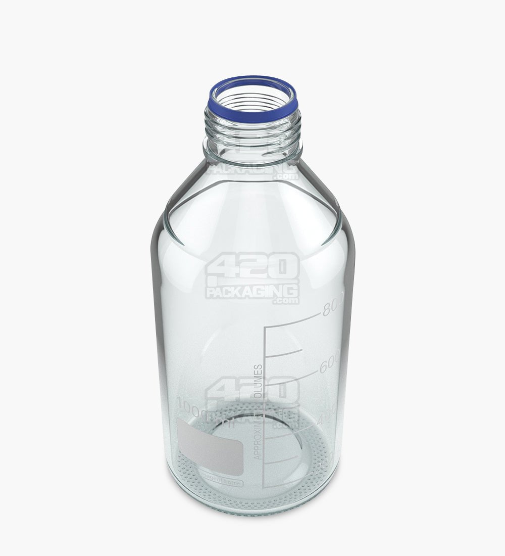 45mm Glass Reagent Lab Bottle w/ Blue Screw Top Cap - 1000ml - 24/Box - 5