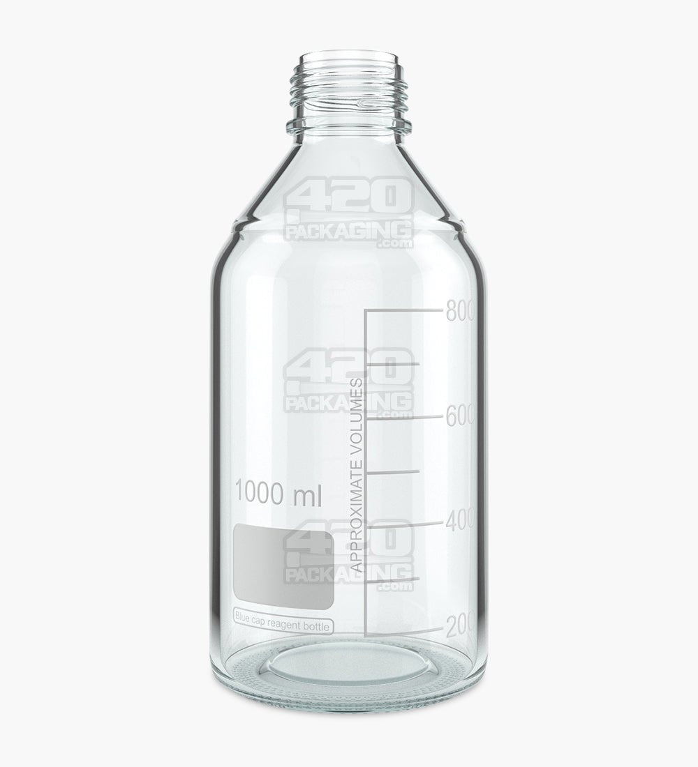 45mm Glass Reagent Lab Bottle w/ Blue Screw Top Cap - 1000ml - 24/Box - 3